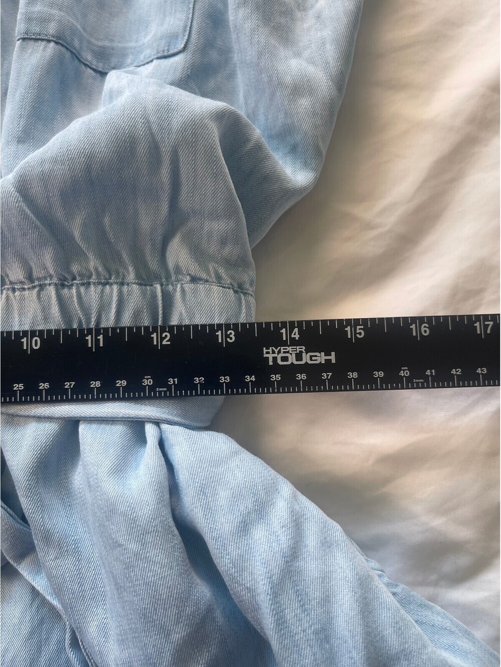 Wonderly Light Blue Button-Up Jean Romper with Belt - XL - Picture 7 of 8